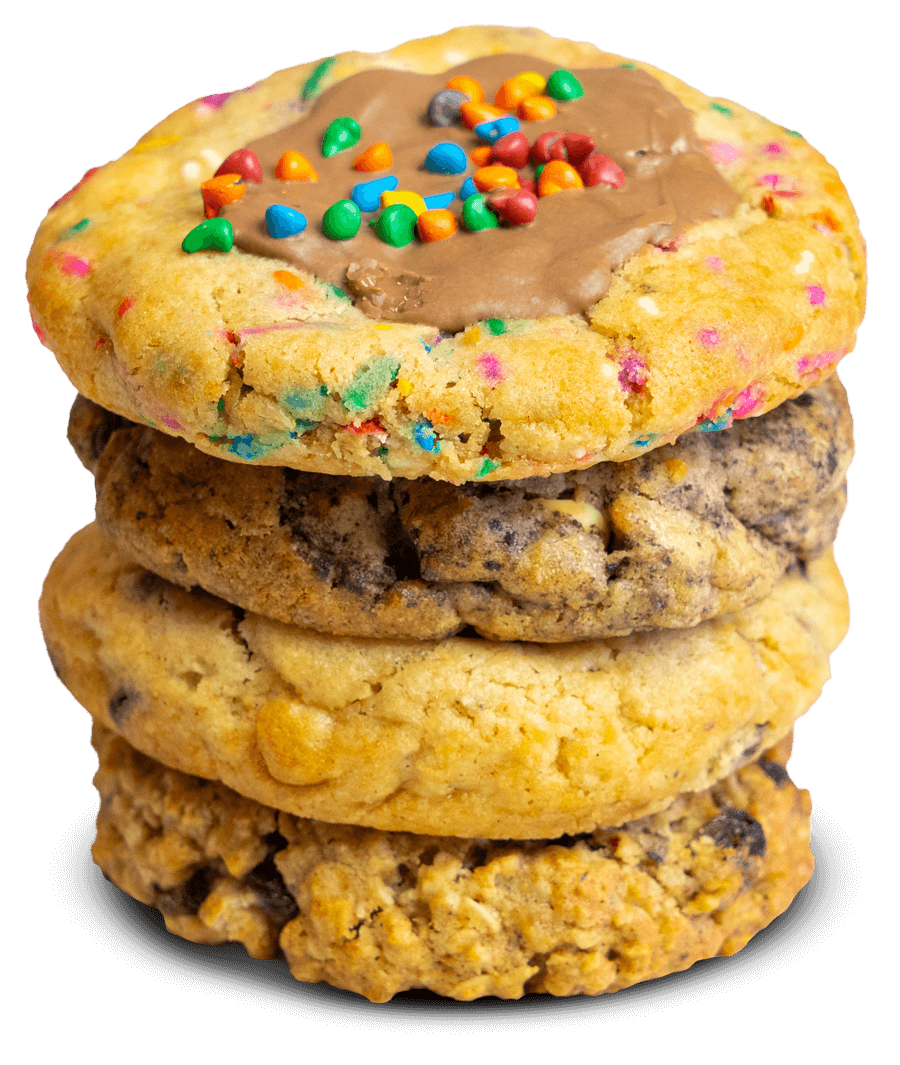 different cookies stacked